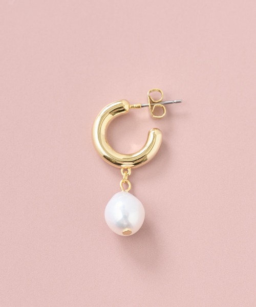 BEARDSLEY（ビアズリー）の「【Colorer./クロレ】淡水パールピアス：オケージョンに普段に便利（ピアス（両耳用）・レディース・ゴールド・FREE）」の2枚目の写真