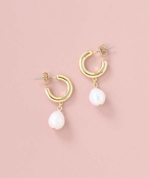 BEARDSLEY（ビアズリー）の「【Colorer./クロレ】淡水パールピアス：オケージョンに普段に便利（ピアス（両耳用）・レディース・ゴールド・FREE）」の5枚目の写真