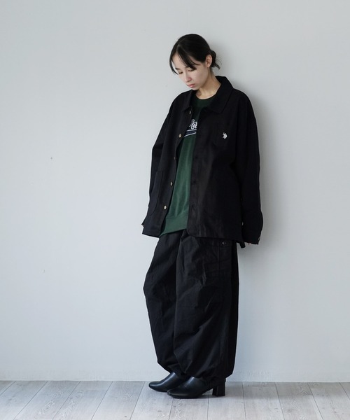 U.S. POLO ASSN.（ユーエスポロアッスン）の「U.S. POLO ASSN. / ユーエスポロアッスン 別注 コラボ  コットン ワーク カバーオール（カバーオール・メンズ・カーキ/ブラック/チャコールグレー/ベージュ・LARGE/MEDIUM）」の10枚目の写真