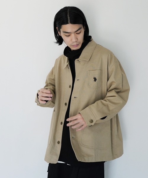 U.S. POLO ASSN.（ユーエスポロアッスン）の「U.S. POLO ASSN. / ユーエスポロアッスン 別注 コラボ  コットン ワーク カバーオール（カバーオール・メンズ・カーキ/ブラック/チャコールグレー/ベージュ・LARGE/MEDIUM）」の22枚目の写真