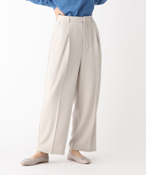 OPAQUE.CLIP（オペークドットクリップ）の「◆ジョーゼット ワイドストレートパンツ（その他パンツ・レディース・グリーン/ライトグレー/ブラック・40/38/42/36）」の10枚目の写真