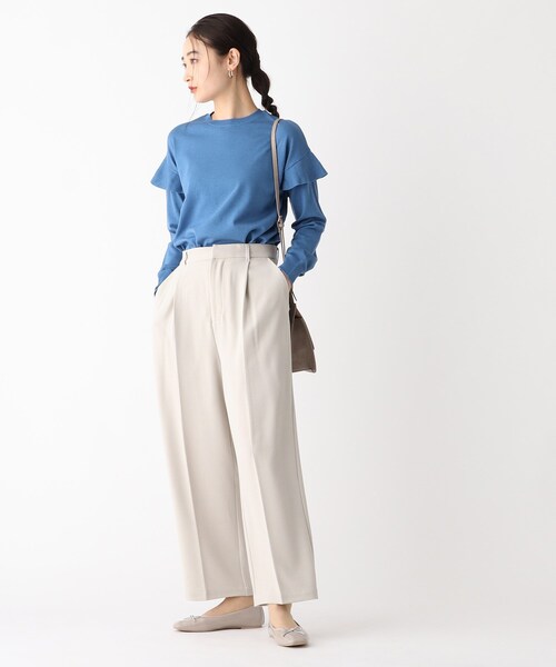 OPAQUE.CLIP（オペークドットクリップ）の「◆ジョーゼット ワイドストレートパンツ（その他パンツ・レディース・グリーン/ライトグレー/ブラック・40/38/42/36）」の21枚目の写真