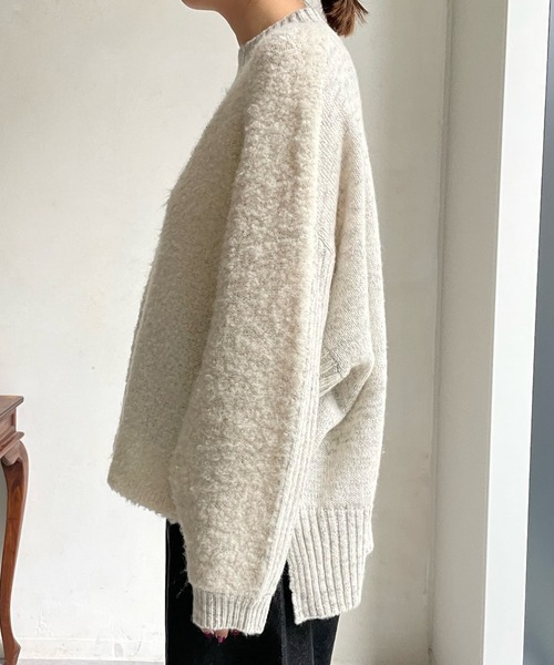 DouDou(ドゥドゥ)の「【WEB限定】リングヤーンドルマンプルオーバー(ニット/セーター・レディース・チャコールグレー/アイボリー/ベージュ・FREE)」の12枚目の写真