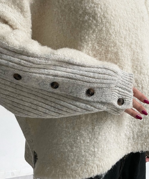 DouDou(ドゥドゥ)の「【WEB限定】リングヤーンドルマンプルオーバー(ニット/セーター・レディース・チャコールグレー/アイボリー/ベージュ・FREE)」の20枚目の写真