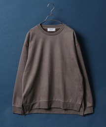 Fleece Lining Eco Suede Side Slit Sweatshirt/裏起毛 エコスウェード サイドスリット スウェット トップス トレーナー メンズ