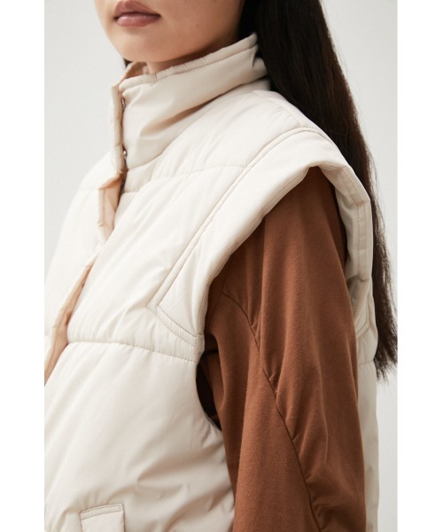 AZUL by moussy（アズールバイマウジー）の「PADDED VOLUME VEST/パディッドボリュームベスト（ベスト・レディース・アイボリー/ブラック・FREE）」の10枚目の写真