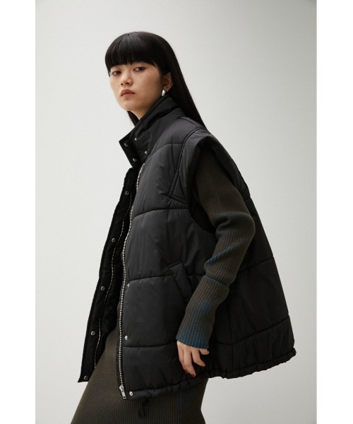 AZUL by moussy（アズールバイマウジー）の「PADDED VOLUME VEST/パディッドボリュームベスト（ベスト・レディース・アイボリー/ブラック・FREE）」の13枚目の写真