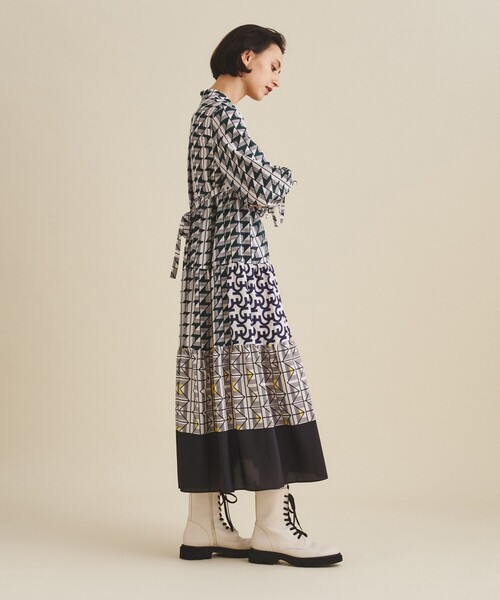 グレースクラス キカコンビマキシワンピース 総柄シャツワンピース 【美品】 セール】キカコンビマキシワンピース（ワンピース）｜GRACE CLASS