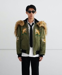 DAIRIKU | DAIRIKU KOREAN Jacket with Fur Hoodie(スタジャン)