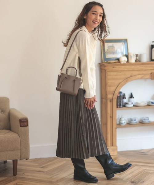 DONOBAN（ドノバン）の「マイクロショルダー（ショルダーバッグ・レディース・ライトグレー/グリーン/マスタード/モカ/ブラック/ライトブルー/シルバー/ブルー/ローズ・F）」の12枚目の写真