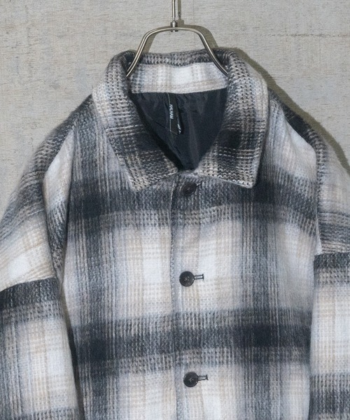 JOHN'S CLOSET(ジョンズクローゼット)の「【i】フェイクウール シャギー裾シャーリングブルゾン(ブルゾン・メンズ・ブラック/チェック/ブラウン・MEDIUM/LARGE/X-LARGE)」の9枚目の写真