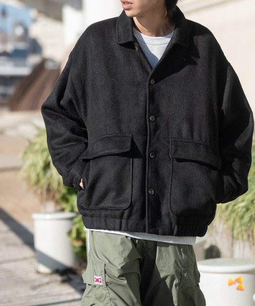 JOHN'S CLOSET(ジョンズクローゼット)の「【i】フェイクウール シャギー裾シャーリングブルゾン(ブルゾン・メンズ・ブラック/チェック/ブラウン・MEDIUM/LARGE/X-LARGE)」の6枚目の写真