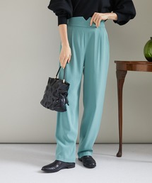 【KATHARINE ROSS】ベルトVスリット タックストレートパンツ