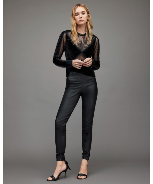 ALLSAINTS（オールセインツ）の「MILA VELVET TOP | MILA VELVET トップ（その他トップス・レディース・ブラック・6/8/4/10）」の4枚目の写真