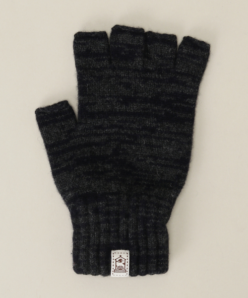 Inverallan 黒 ケーブル編み手袋 セール】【INVERALLAN / インバーアラン】Gents Fingerless Glove