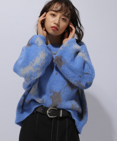 HARE（ハレ）の「2WAYガラシャギーニットカーディガン(HARE