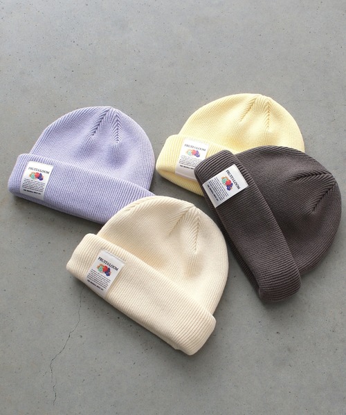 FRUIT OF THE LOOM（フルーツオブザルーム）の「SHORT WACH / ペールトーン / ニット帽 / カジュアル  / ユニセックス / ロゴ / 厚手（ニットキャップ/ビーニー・メンズ・オフホワイト/パープル/イエロー・FREE）」の13枚目の写真