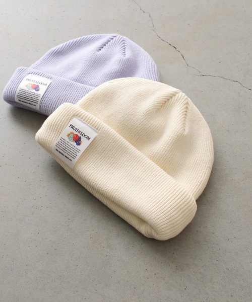 FRUIT OF THE LOOM（フルーツオブザルーム）の「SHORT WACH / ペールトーン / ニット帽 / カジュアル  / ユニセックス / ロゴ / 厚手（ニットキャップ/ビーニー・メンズ・オフホワイト/パープル/イエロー・FREE）」の19枚目の写真
