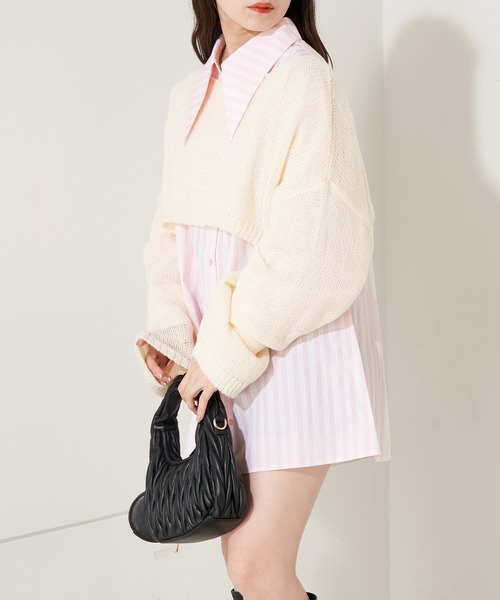 Chico(チコ)の「チュニックシャツ+短丈シアーニットSET(シャツ/ブラウス・レディース・ホワイト系その他2/ホワイト系その他3/ミント・FREE)」の17枚目の写真
