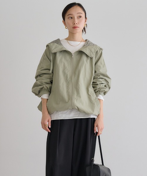 Bonjour Sagan（ボンジュールサガン）の「ミドルマウンテンパーカー（マウンテンパーカー・レディース・アイボリー/ブラック/ベージュ/ライトグレー/ライトカーキ・FREE）」の5枚目の写真