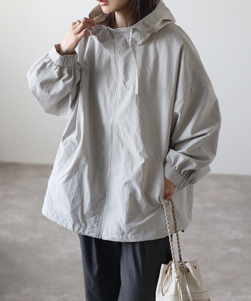 Bonjour Sagan（ボンジュールサガン）の「ミドルマウンテンパーカー（マウンテンパーカー・レディース・アイボリー/ブラック/ベージュ/ライトグレー/ライトカーキ・FREE）」の3枚目の写真