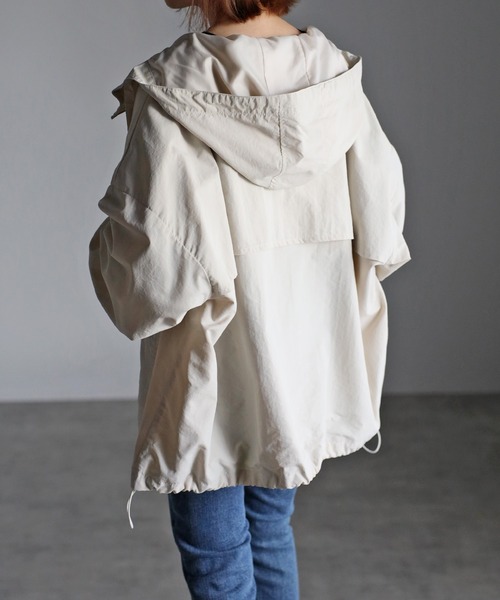 Bonjour Sagan（ボンジュールサガン）の「ミドルマウンテンパーカー（マウンテンパーカー・レディース・アイボリー/ブラック/ベージュ/ライトグレー/ライトカーキ・FREE）」の8枚目の写真