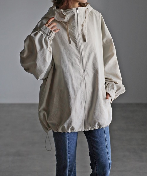 Bonjour Sagan（ボンジュールサガン）の「ミドルマウンテンパーカー（マウンテンパーカー・レディース・アイボリー/ブラック/ベージュ/ライトグレー/ライトカーキ・FREE）」の9枚目の写真