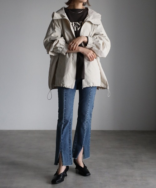 Bonjour Sagan（ボンジュールサガン）の「ミドルマウンテンパーカー（マウンテンパーカー・レディース・アイボリー/ブラック/ベージュ/ライトグレー/ライトカーキ・FREE）」の10枚目の写真