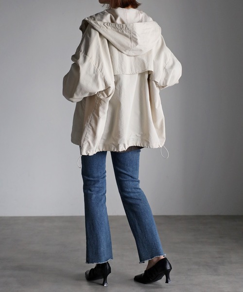 Bonjour Sagan（ボンジュールサガン）の「ミドルマウンテンパーカー（マウンテンパーカー・レディース・アイボリー/ブラック/ベージュ/ライトグレー/ライトカーキ・FREE）」の12枚目の写真