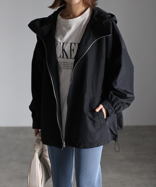 Bonjour Sagan（ボンジュールサガン）の「ミドルマウンテンパーカー（マウンテンパーカー・レディース・アイボリー/ブラック/ベージュ/ライトグレー/ライトカーキ・FREE）」の13枚目の写真