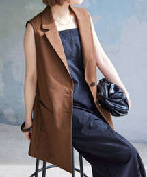 SLOBE IENA | リネン混 テーラードジレ(ベスト)