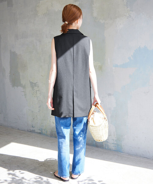 SLOBE IENA（スローブイエナ）の「リネン混 テーラードジレ（ベスト・レディース・ブラック/ブラウン・FREE）」の5枚目の写真