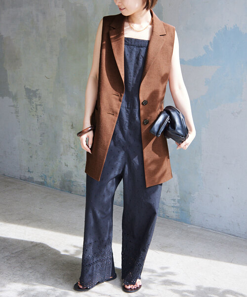 SLOBE IENA（スローブイエナ）の「リネン混 テーラードジレ（ベスト・レディース・ブラック/ブラウン・FREE）」の20枚目の写真