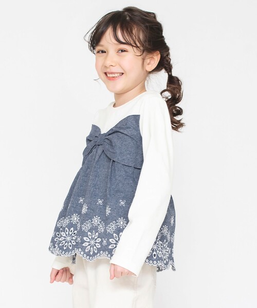 BRANSHES(ブランシェス)の「重ね着風長袖Tシャツ_ロンT(Tシャツ/カットソー・キッズ・ブラック/ネイビー・140/100/150/120/130/110)」の2枚目の写真