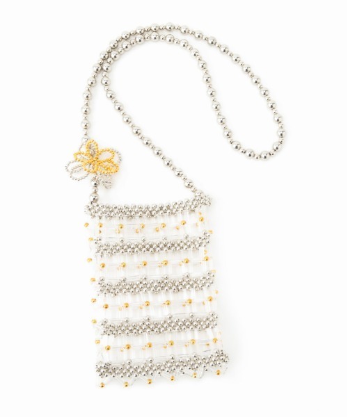 Casselini（キャセリーニ）の「Casselini(キャセリーニ)ミックスビーズポシェット（ショルダーバッグ・レディース・ブルー/ブラック/クリア/アイボリー・FREE）」の6枚目の写真