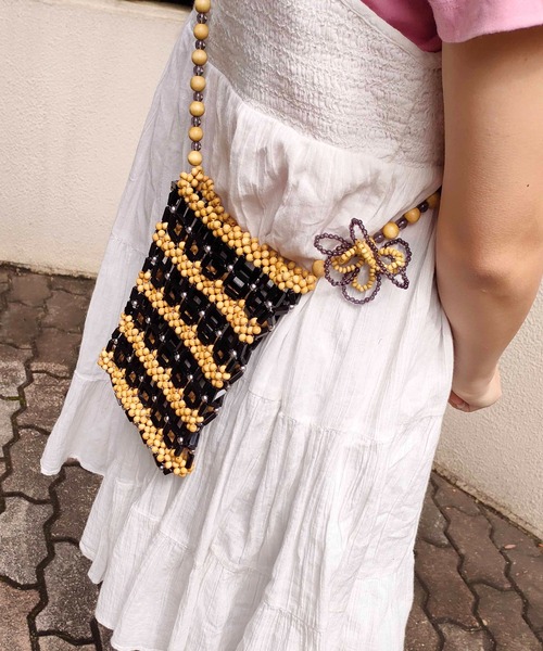 Casselini（キャセリーニ）の「Casselini(キャセリーニ)ミックスビーズポシェット（ショルダーバッグ・レディース・ブルー/ブラック/クリア/アイボリー・FREE）」の17枚目の写真