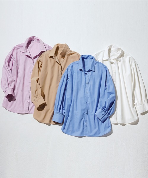 RANAN(ラナン)の「ビッグシルエットシャツブラウス(シャツ/ブラウス・レディース・ブルー/ホワイト/ベージュ/ラベンダー・L/LL/M)」の5枚目の写真