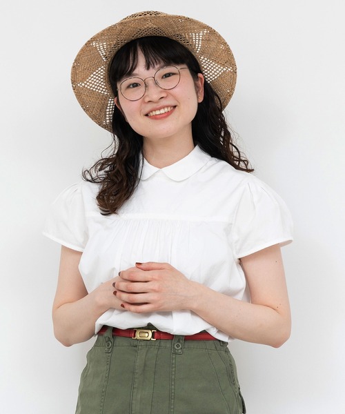 CHILD WOMAN（チャイルドウーマン）の「FINXブロード 後開きパフ袖ブラウス（シャツ/ブラウス・レディース・ピンク/ホワイト/ブラック・FREE）」の4枚目の写真