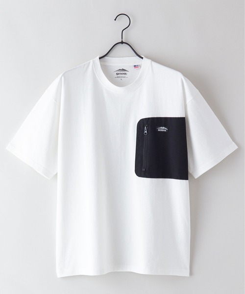 OUTDOOR PRODUCTS APPAREL(アウトドアプロダクツアパレル)の「USAコットン ポケット付き ビッグシルエット BIGTシャツ(Tシャツ/カットソー・メンズ・カーキ/ホワイト/ブラック/アイボリー・LARGE/MEDIUM/X-LARGE)」の5枚目の写真