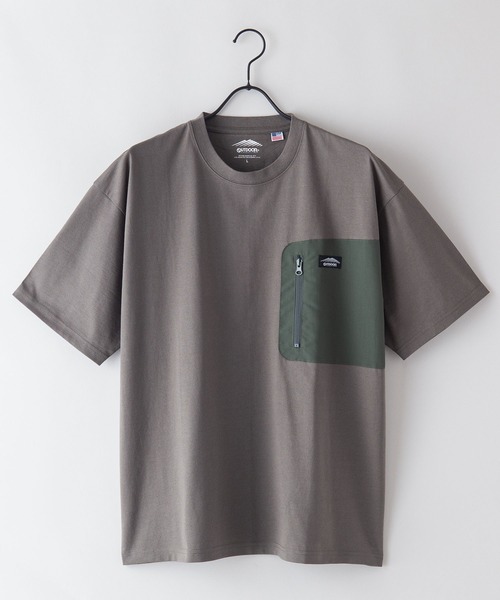 OUTDOOR PRODUCTS APPAREL(アウトドアプロダクツアパレル)の「USAコットン ポケット付き ビッグシルエット BIGTシャツ(Tシャツ/カットソー・メンズ・カーキ/ホワイト/ブラック/アイボリー・LARGE/MEDIUM/X-LARGE)」の8枚目の写真