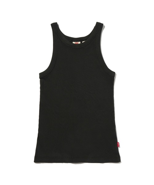 リージャ　黒タンクトップ　Ｓ ワンフォークロージング 1111clothing ◇STARTER ロゴテープ