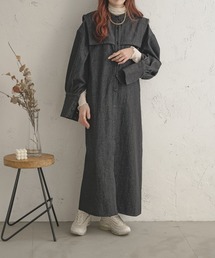 Ambre Ciel | ロングカフスデニムワンピース/【WEB/EC限定商品】(ワンピース)