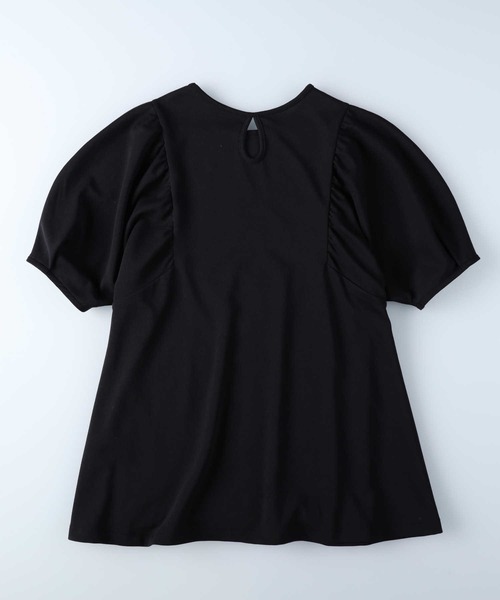 HONEYSUCKLE ROSE(ハニーサックルローズ)の「HONEYSUCKLE ROSE(ハニーサックルローズ)ドレスTギャザー半袖T(Tシャツ/カットソー・レディース・ブラック/ホワイト/ダークグレー・S/L/XL/M)」の16枚目の写真
