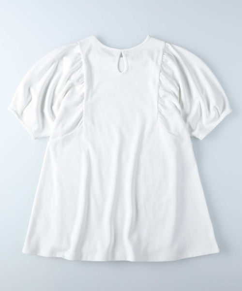 HONEYSUCKLE ROSE(ハニーサックルローズ)の「HONEYSUCKLE ROSE(ハニーサックルローズ)ドレスTギャザー半袖T(Tシャツ/カットソー・レディース・ブラック/ホワイト/ダークグレー・S/L/XL/M)」の14枚目の写真