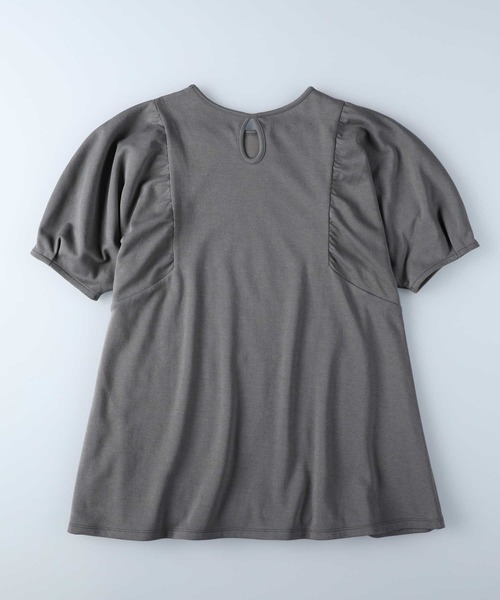 HONEYSUCKLE ROSE(ハニーサックルローズ)の「HONEYSUCKLE ROSE(ハニーサックルローズ)ドレスTギャザー半袖T(Tシャツ/カットソー・レディース・ブラック/ホワイト/ダークグレー・S/L/XL/M)」の18枚目の写真