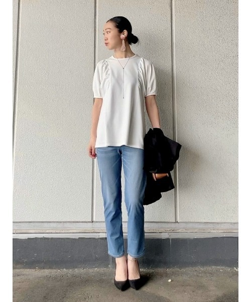セール】【HONEYSUCKLE ROSE】ドレスTギャザー半袖T（Tシャツ