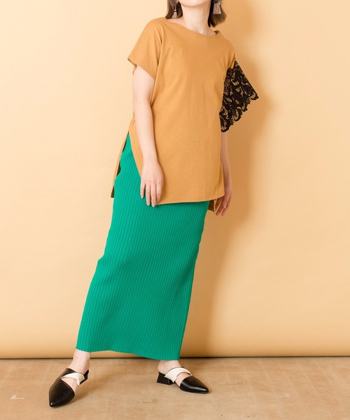 OSMOSIS（オズモーシス）の「アシンメトリーレースTシャツ（T