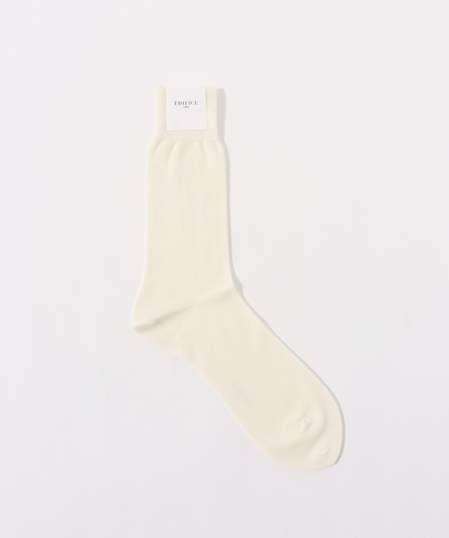 EDIFICE（エディフィス）の「ハイゲージスムース ソックス（ソックス/靴下・メンズ・ブルー/ホワイト/チャコールグレー/ブラック/ベージュ/オレンジ系その他・FREE）」の2枚目の写真