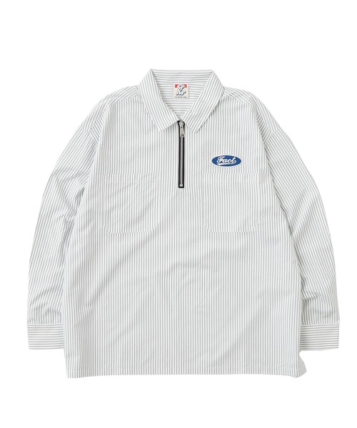 WHO'S WHO gallery（フーズフーギャラリー）の「《WEB限定》COOPER FACTワッペンハーフジップビッグシャツ（シャツ/ブラウス・レディース・ブルー/ホワイト/ネイビー/ブラック系その他/ブラック/チャコールグレー・FREE）」の17枚目の写真