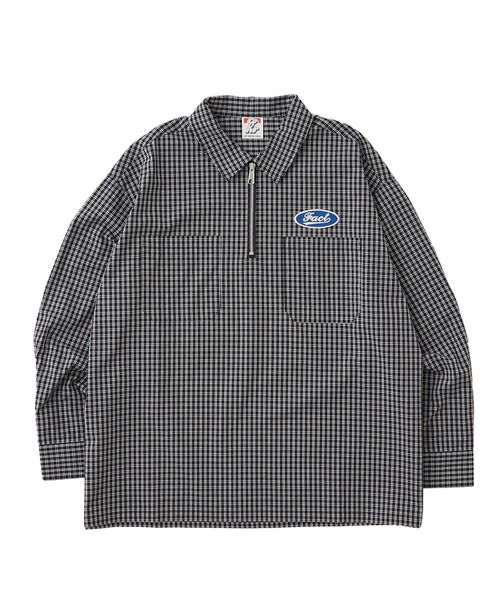 WHO'S WHO gallery（フーズフーギャラリー）の「《WEB限定》COOPER FACTワッペンハーフジップビッグシャツ（シャツ/ブラウス・レディース・ブルー/ホワイト/ネイビー/ブラック系その他/ブラック/チャコールグレー・FREE）」の19枚目の写真